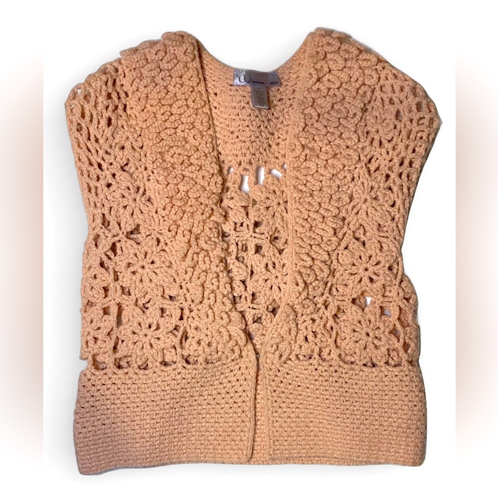 Nine & Co. by Nine West  Pink Crochet Cardigan